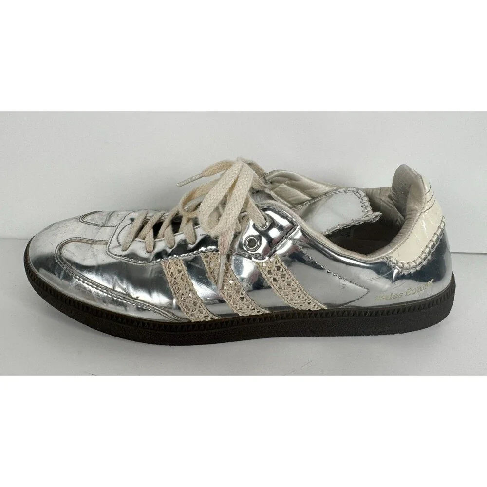 Authentic Adidas Samba Wales Bonner Silver Metallic Men's Size US 10.5